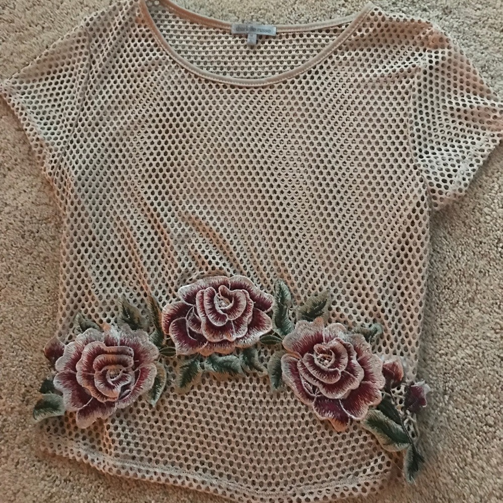 Charlotte Russe Nude Top With roses
